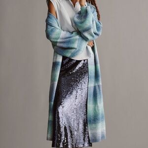 By Anthropologie Cozy Ombre Stripe Duster Sweater